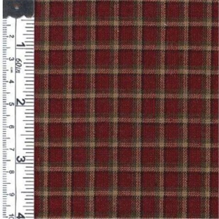 TEXTILE CREATIONS Textile Creations 1013 Rustic Woven Fabric; Plaid Wine; Dark Green And Natural; 15 yd. 1013